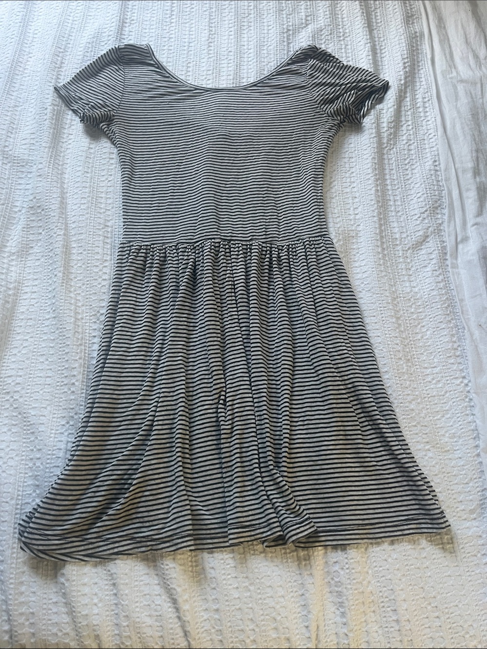 Brandy Melville Black and White Striped Mini Dress